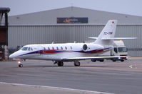 TC-TKN @ EGGW - Turkish Cessna 680 Sovereign taxies in at Luton - by Terry Fletcher