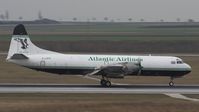 G-LOFB @ LOWW - ATLANTIC AIRLINES  LOCKHEED ELEKTRA L-188A - by Delta Kilo