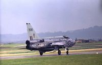 XP696 @ EGCD - Lightning F.3 of 226 Operational Conversion Unit with the braking parachute deployed after landing at the 1974 Woodford Airshow. - by Peter Nicholson