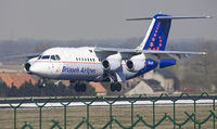 OO-DJY @ EBBR - Typical flat profile above rwy 25L. Seconds before toucdown. Notice open tail. - by Philippe Bleus