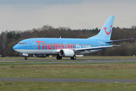 G-THON @ EGHH - Thomson B737 about to depart Bournemouth - by Terry Fletcher
