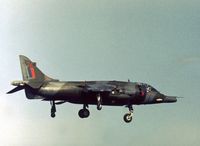 XW769 @ WTN - Demonstrating its unique capability at the 1978 Waddington Airshow was this Harrier GR.3 of 1 Squadron. - by Peter Nicholson