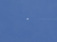 UNKNOWN - Piaggio at high altitude with contrail.