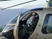 N108PP @ POC - Senior Pilot Bass preparing for patrol - by Helicopterfriend