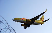 D-AHXF @ EDDT - TUIfly Boeing 737-7K5 above the western fence at TXL - by mumspride