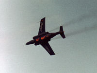 XN982 @ YEO - Buccaneer S.2A of 809 Squadron with a message for spectators at the 1977 RNAS Yeovilton Air Day. - by Peter Nicholson