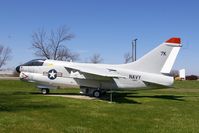 158657 @ IXD - A-7E with a bogus call sign.  Displayed by the Army National Guard area - by Glenn E. Chatfield