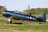 N43NA @ 42VA - 1943 North American SNJ-4 N43NA starting takeoff roll on RWY 29.