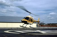 N3500M @ 5NY9 - Bell 206B JetRanger of Island Helicopters landing at Roosevelt Heliport, Long Island in the Summer of 1976. - by Peter Nicholson