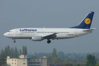 D-ABEB @ EGBB - Lufthansa B737 about to touch down at BHX - by Terry Fletcher