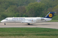 D-ACHK @ EGBB - Lufthansa CLRJ about to leave BHX - by Terry Fletcher