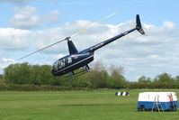G-GDOV @ EGBD - Robinson R44 lifts and Departs from Derby Eggington - by Terry Fletcher