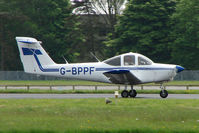 G-BPPF @ EGBP - Visiting Piper Tomahawk at Kemble on Great Vintage Flying Weekend - by Terry Fletcher