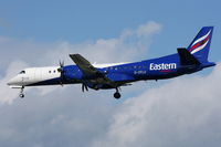 G-CFLU @ EGCC - Eastern Airways, SAAB 2000 - by Chris Hall