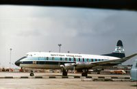 G-AZLS @ LHR - Viscount 813 of British Midland Airways preparing to taxy at Heathrow in the Spring of 1974. - by Peter Nicholson