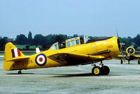 FT375 @ EGVA - During the nineties the RAF still operated some Harvards. Here FT375 and KF183 arrive for the 1994 IAT, both sporting 50 years Harvard markings. - by Joop de Groot