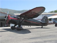 N18425 @ SZP - 1937 Stinson SR-9F 'Gullwing' RELIANT, Pratt & Whitney R-985 Wasp Jr. 450 Hp upgrade from original Wright 450 Hp radial, in tow - by Doug Robertson