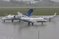 HB-JEB @ LOWL - G200 in Front of 3 BFS Salzburg Aircraft - by Peter Pabel