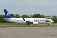 OK-TVJ @ EGGW - Travel Services B737 operating the Sky Europe flight from Luton - by Terry Fletcher