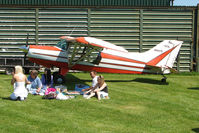 N5647S - The wings of the Maule provide shade for the picnic at the Abbots Bromley Fly-In - by Terry Fletcher