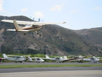 N9332H @ SZP - 1981 Cessna 182R SKYLANE, Continental O-470-U 230 hp, takeoff climb Rwy 22 - by Doug Robertson