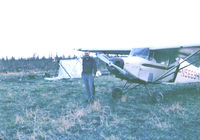 N5669H - PA-16 with owner, Jerry Ash, circa 1973, near Tanana River, Alaska - by Unkown