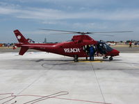 N21RX @ MYV - REACH air medical Agusta Spa AGUSTA A109, c/n: 7131 ready for mission - by Steve Nation