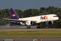 N915FD @ ORF - FedEx N915FD (FLT FDX307) touching down on RWY 23 from Memphis Int'l (KMEM). The KMEM-KORF route has been serviced with 757 equipment as well as the usual 727 equipment for the past several weeks. - by Dean Heald