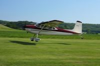 N180DR @ 2D7 - Landing on 28 at the Beach City, Ohio Father's Day fly-in. - by Bob Simmermon