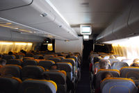 D-ABTH @ IN FLIGHT - Cabin of Lufthansa Boeing 747-400 Duisburg  Flight LH405 from JFK to FRA - by Hannes Tenkrat