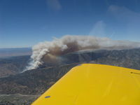 N406L - New Forest Fire in San Gabriel Mountains seen from N406L - by Doug Robertson