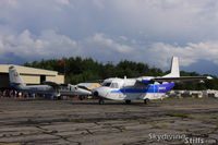 N467CS @ ORE - CASA taxies in to pick up a load of skydivers at Jumptown, Orange, MA - by Dave G