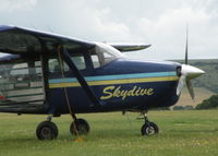 G-BGWR @ EGLS - OPERATED BY THE LOCAL SKYDIVING COMPANY - by BIKE PILOT