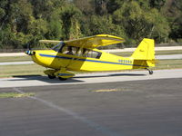 N8339V @ AJO - Colorful 1966 Champion 7ECA taxiing (unfortunately this aircraft crashed with two souls lost nr. Lake Elsinore, CA on June 17, 2009) @ photographer-friendly Corona Municipal, CA - by Steve Nation