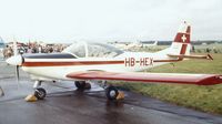 HB-HEX @ EGLF - FFA AS-202/18A Bravo at Farnborough International 1980 - by Ingo Warnecke