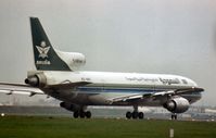 HZ-AHC @ LHR - Lockheed TriStar of Saudi Arabian Airlines preparing to depart London Heathrow in the Summer of 1976. - by Peter Nicholson