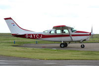 G-AYCJ @ EGNM - White Knuckle Airways Ltd, Previous ID: N8752Z - by Chris Hall