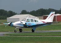 N1734G @ DTN - Taxiing in after landing on runway 23 at the Shreveport Downtown airport. You can look at the sky in the background and see that this was not the most favorable conditions to be flying in, much less landing! Not sure what the gust were, but it wasn't a f