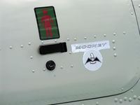 N6820N @ SZP - 1968 Mooney M20G STATESMAN, Lycoming O&VO-360 180 Hp, baggage compartment logo - by Doug Robertson