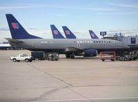 N374UA @ KORD - United Airlines/United Shuttle Boeing 737-322, N374UA parked at gate B3. - by Mark Kalfas
