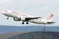 TS-IMI @ LOWL - Tunisair A320-211 take off - by Janos Palvoelgyi