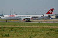 HB-JMM @ LOWW - swiss with A340 in vienna - by Basti777