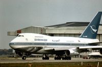 YK-AHB @ LHR - In the late Summer of 1976 this Boeing 747SP of Syrian Arab Airlines seen at London Heathrow had only been in service for a few months. - by Peter Nicholson