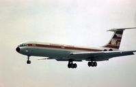 OK-DBE @ LHR - Ilyushin Il-62 Classic of CSA landing at London Heathrow in the late Summer of 1976. - by Peter Nicholson