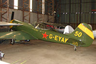 G-EYAK @ EGBG - Yak 50 hangared at Leicester - by Terry Fletcher
