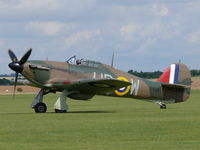 G-HUPW @ EGSU - Hawker Hurricane I G-HUPW Peter Vacher painted as Royal Air Force R4118/UP-W - by Alex Smit