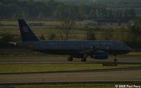 N405UA @ IAD - Slowing down on the roll-out, spoilers still up - by Paul Perry