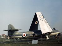 WM994 @ EGTC - Another view of the Sea Hawk displayed at the 1973 Cranfield Business & Light Aviation Show. - by Peter Nicholson