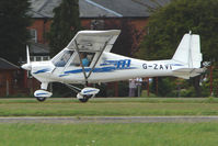 G-ZAVI @ EGSX - Ikarus C42 arriving at North Weald - by Terry Fletcher