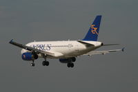 5B-DCF @ EBBR - several seconds before landing on rwy 25L